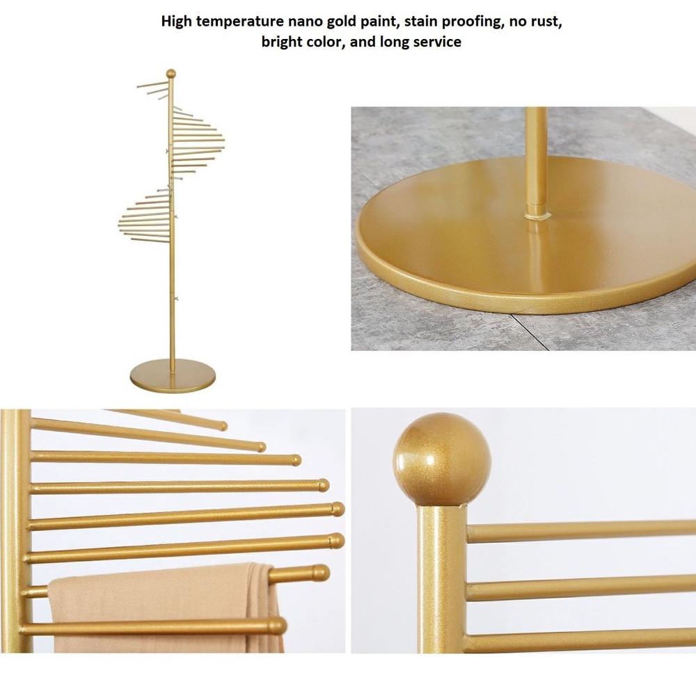 Multifunctional Clothing Store Floor Display Shelf Large Capacity Spiral Iron Scarf Rack Clothing Bag Display Stand