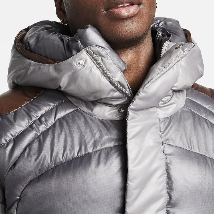 Nike Sportswear Tech Pack Color Block Loose Fit Long Sleeve Hooded Cotton Jacket Men Jacket Iron-Gray FB7423-029
