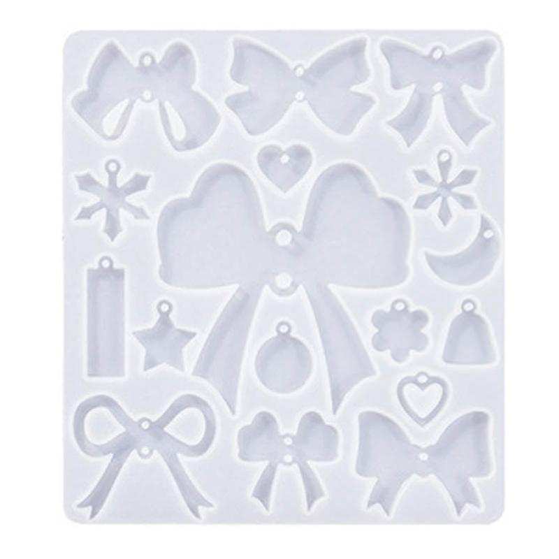 Bowknot Earrings Silicone Mold Epoxy Resin Molds Chinese Style Pendant Keychain Casting Molds with Hole for DIY Crafts