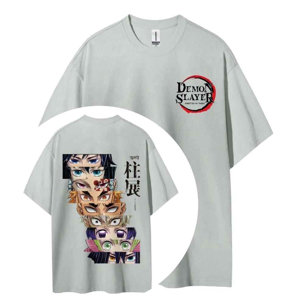 Demon Slayer Cotton Unisex Round Neck Anime TShirt Mens and Womens Summer Fashion High Quality Breathable Street TShirt