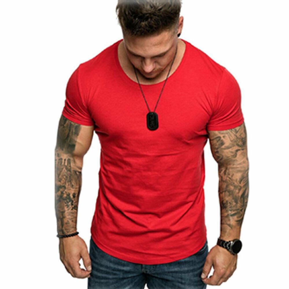 Fashion Men's Casual Fit Short Sleeve Slim Muscle Bodybuilding T-shirt Tee Tops For Ultimate Comfort