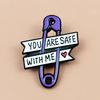 Custom Purple Heart Brooch with English Letters - Versatile Jewelry Accessory