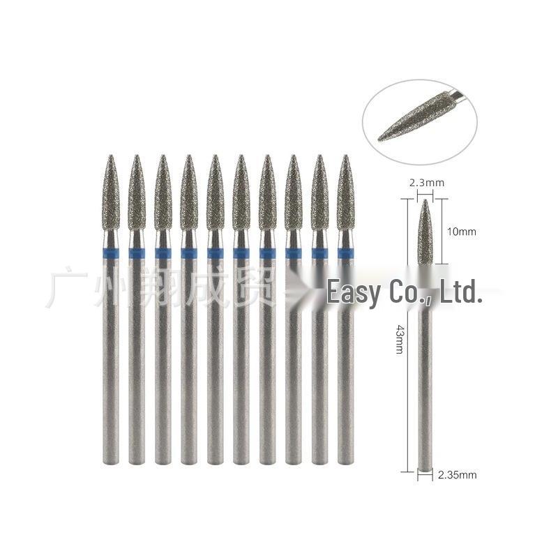 10-Piece Nail Art Diamond Drill Bits for Pre-Treatment and Grinding Dead Skin & Calluses