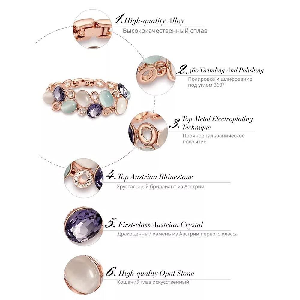 Latest Stylish Rose Gold Austrian Crystal Bracelet For Women And Girls