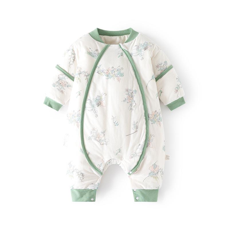 Newborn Anti-Kick Split Leg Sleeping Bag - Thick, Padded, and Zippered for Autumn and Winter