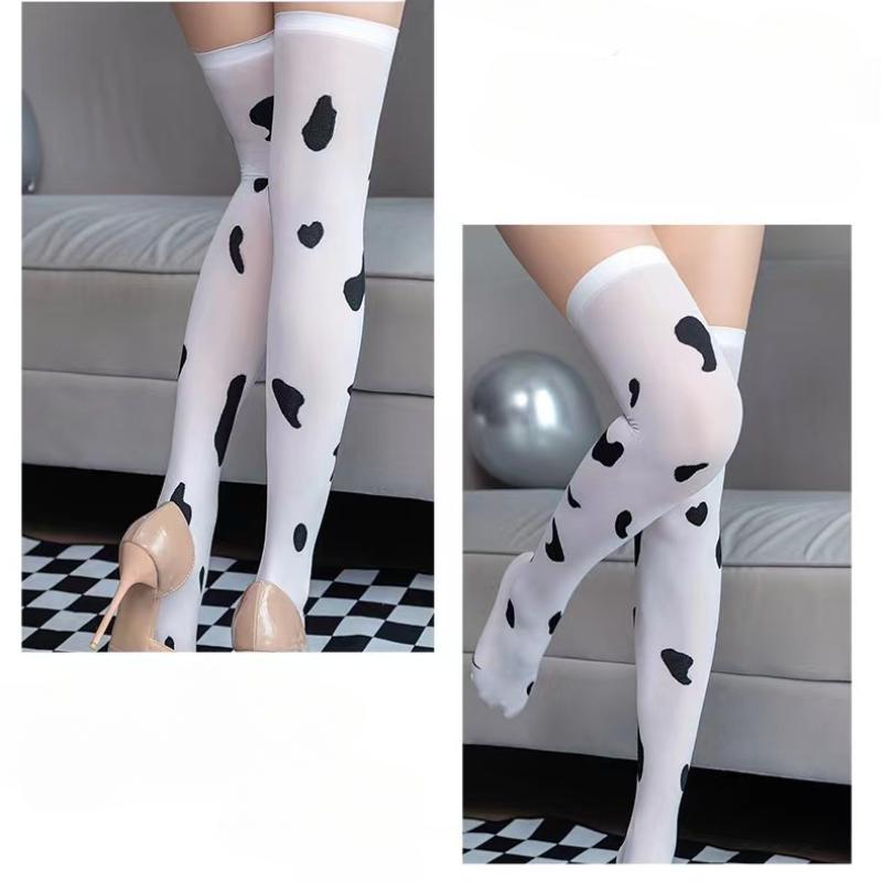 Dámské Sexy Cosplay Punčochy Kawaii Kávové Skvrny Tištěné Punčochy Nad Koleno Roztomilé Krásné Mléčné Punčochové Kalhoty Medias Kawaii Dívka