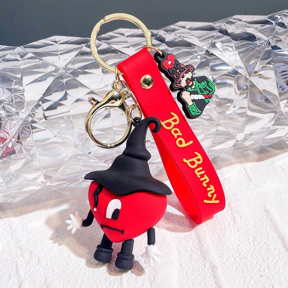Charming Bad Bunny Soft Rubber Keychain: Cute, Personalized Pendant