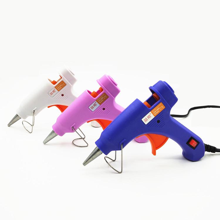 Multi-color 20W Hot Melt Glue Gun with Sticks for Home and Children's Crafts