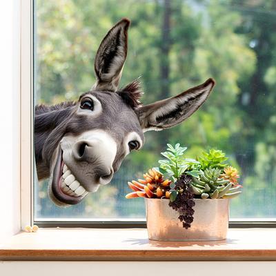 Gepersonaliseerde Eigenzinnige Ezelshoofd Balkon Glas Raam Huis Verfraaiing Decoratie Raamstickers