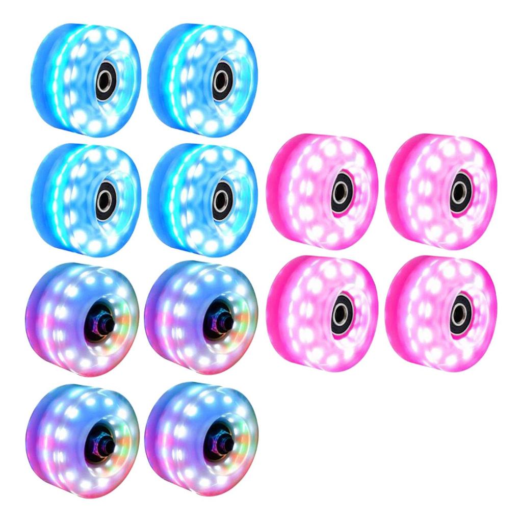 4PCS Light Up Roller Skate Wheels 58mm x 32mm, Luminous Light Up