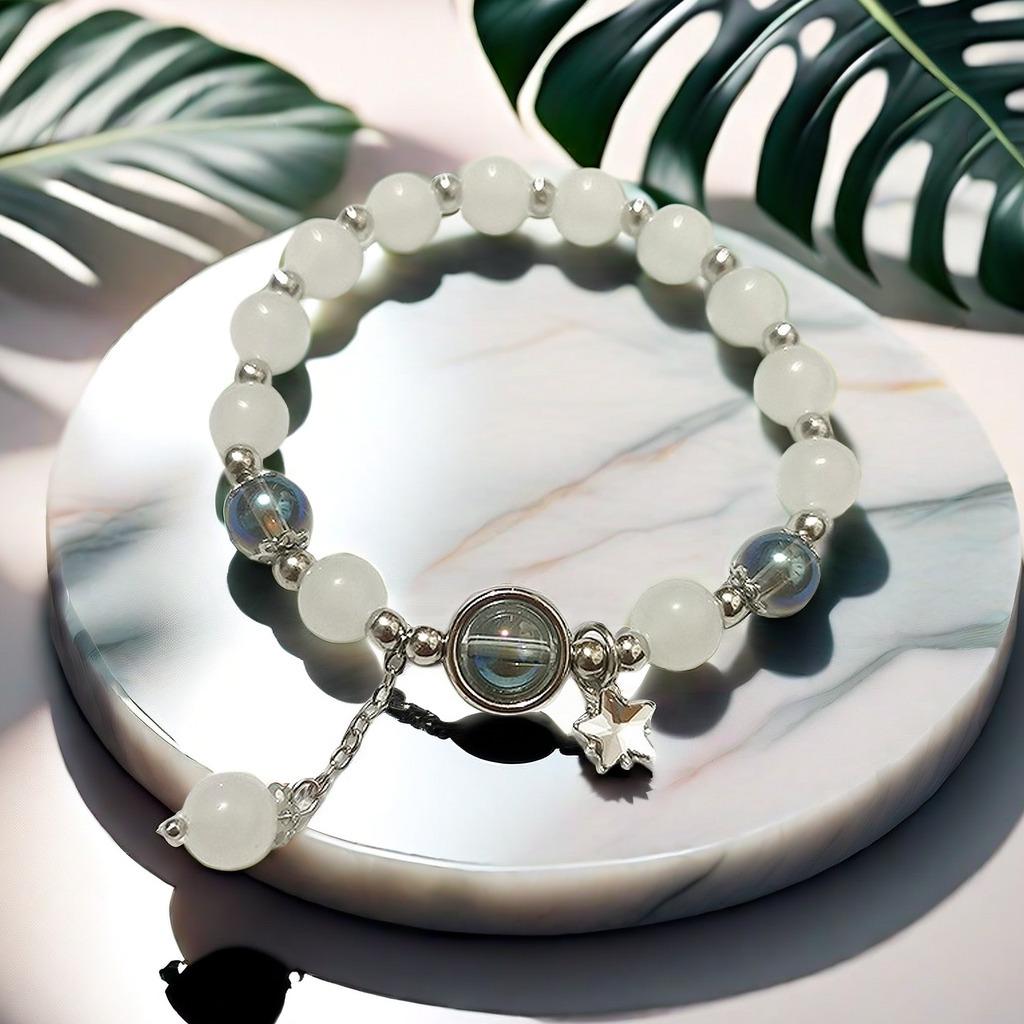 Cat's Eye Moonstone Butterfly Bracelet for Women – Trendy, Versatile Beaded Design, Perfect Student Gift