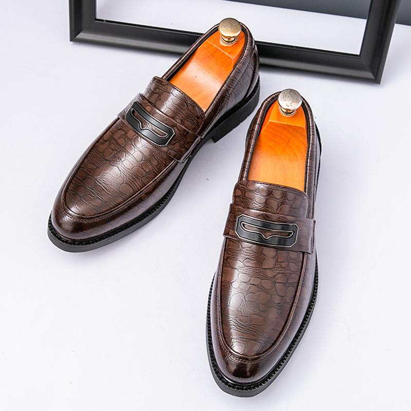 New Luxury Trend  Designer Men's Black Brown Green Wedding Forma Dress Shoes Male Slip On Penny Loafers Zapatos Hombre