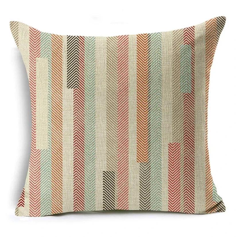 Mandala Graffiti Cushion Cover 45X45Cm Linen Decorative Pillow Cover Sofa Bed Pillow Case