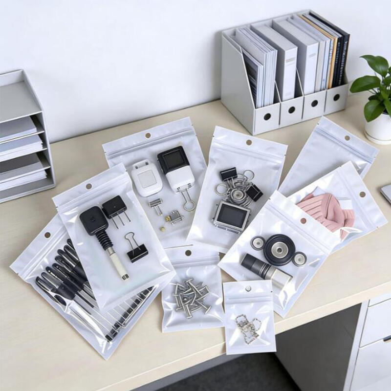 100pcs White Plastic Self Sealing Jewelry Bag Rings Necklace Bracelet Ziplocks Storage Holder Bags Anti-oxidation Jewelry Bag
