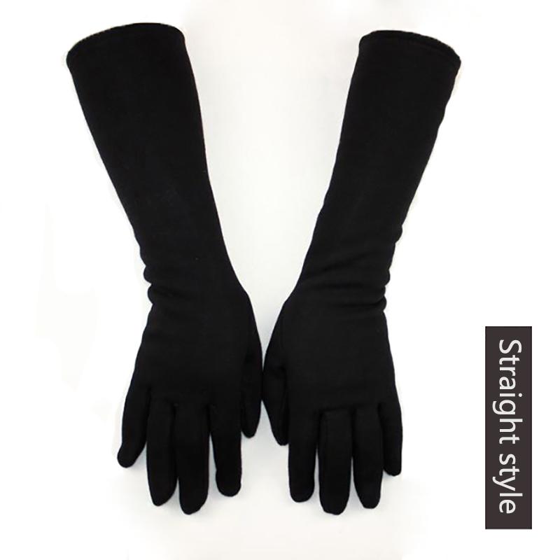 Guantes Largos de Algodón para Mujer Elásticos Otoño e Invierno Calidez 38cm Cortavientos y Resistentes al Sol Mangas de Punto