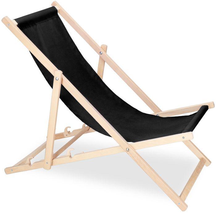 Springos® Transat pliable en bois – idéal pour le jardin, la plage ou le balcon