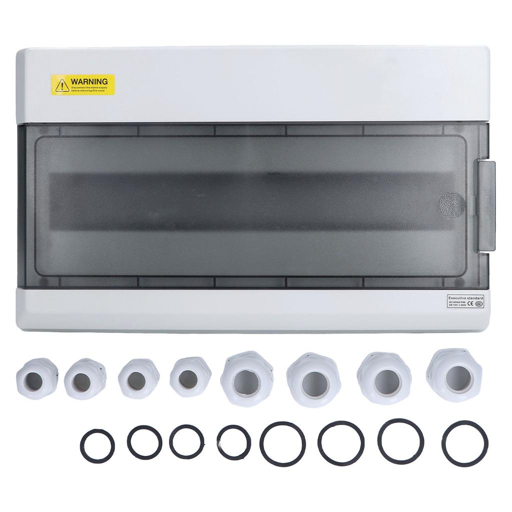 Distribution Protection Box 18 Way DIN Rail Outdoor IP66 Waterproof Transparent Junction Case