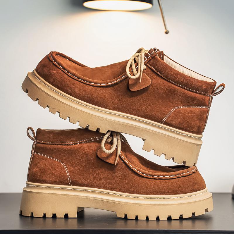 New Handmade Men Casual Cow Suede Leather Shoes Autumn Winter Japanese Tooling Ankle Boots Business Desert Boots
