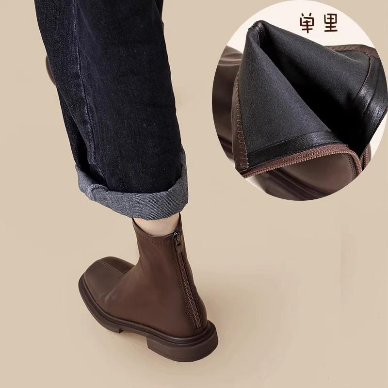 Modă Femei Cizme de Toamnă Cizme Glezna Impermeabile Pantofi cu Platformă Femeie Tendință 2025 Pantofi din Piele Moale Cizme Stil Britanic cu Toc Gros