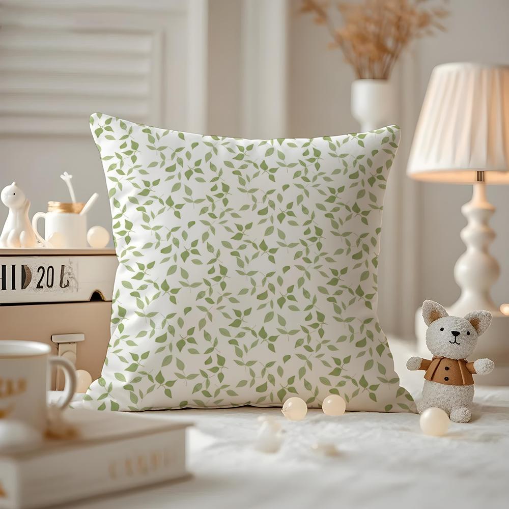Modern style Leaf Cushion Cover Antidustmite Pillowcase Invisible zipper silky short plush Sofa cushion cover