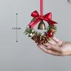 Christmas Door Wreath Mini 5 Inch Bell Bow Wreath Decor Artificial Holiday Garland For Christmas Holiday Fireplace Mantle Porch