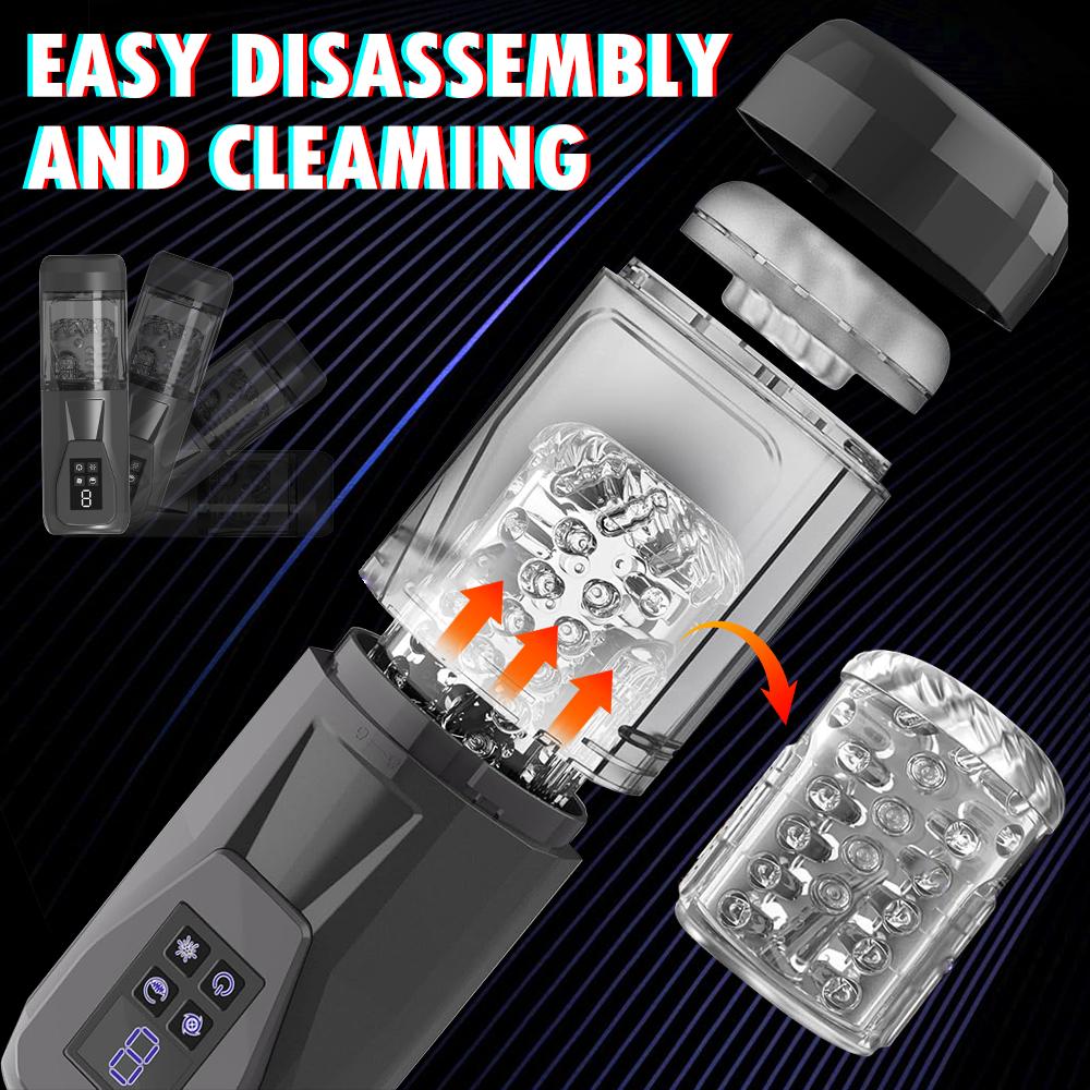 Automatic Telescopic Rotation Double Vibrating Male Masturbator Explosive Pleasure Penis Training Pocket Pussy Sex Toy For Men