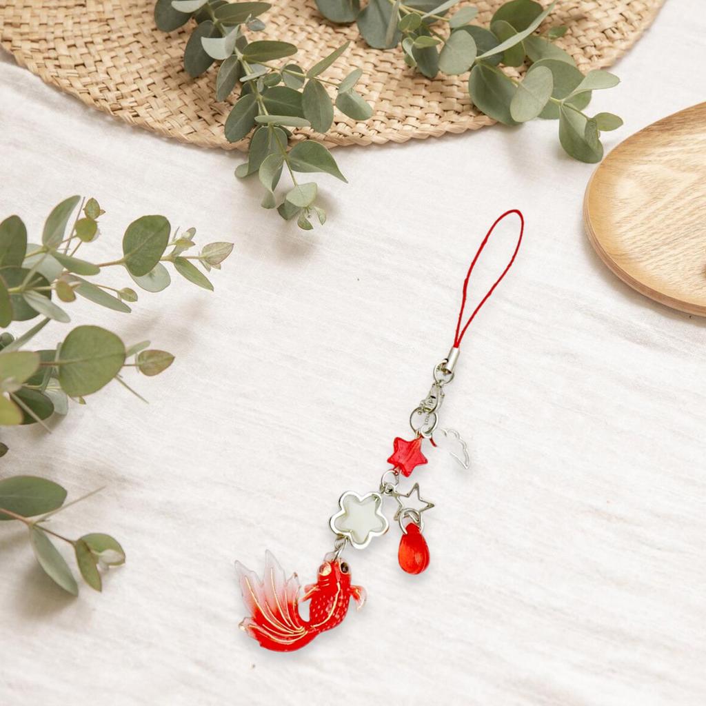 Fish Star Beaded Phone Charm Unique Designs Adds Touch Resin Texture Handmade Bag Pendant Suitable for Various Occasion