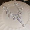 1 Piece Summer Sweet Women Choker Collarbone Chain  Pearl Fringe Necklace Luxury Minimalist Accessories