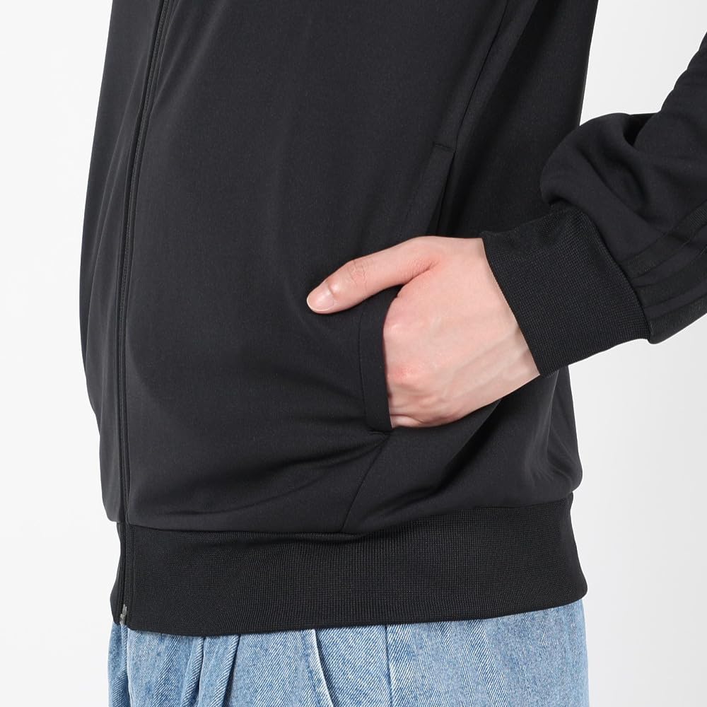 Adidas Regular Fit Double Knit Track Top BXF58 Size S Men's 3-Stripes Black/Black (IK7330)