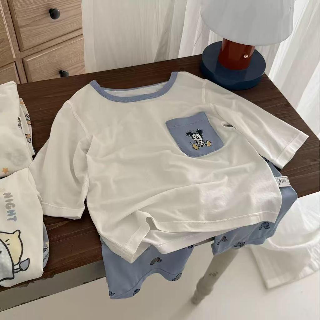 In Stock Hey Sweetheart Kids' Summer Tencel Pajama Set - Cool Short Sleeve Home Wear for Boys and Girls