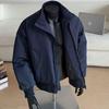 Men's Spring/Autumn/Winter Stand Collar MA1 Cotton Flight Jacket - Scruffy, Handsome, Loose Fit, Short Baseball Workwear Style.