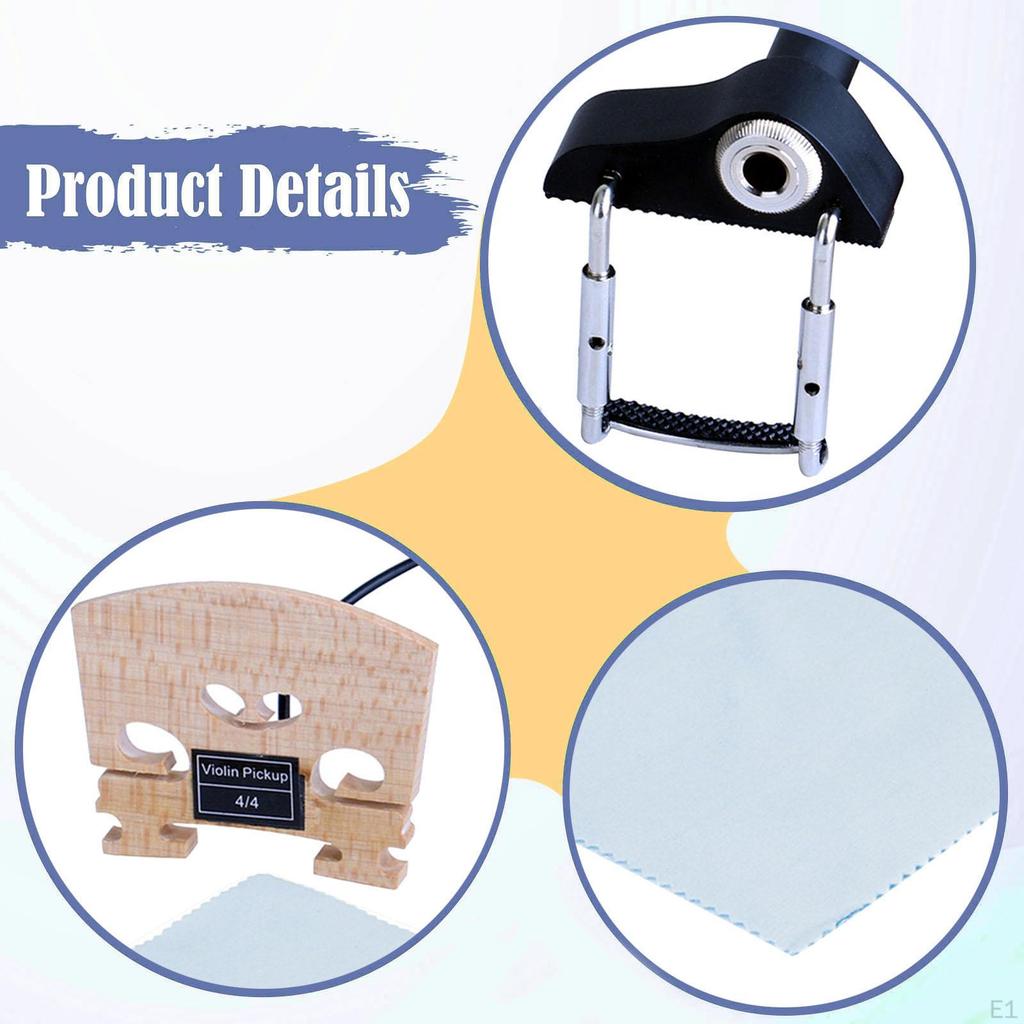 Portable Piezo Violin Pickup -13 Bridge Consistent Sound for Banjo Acoustic Guitar