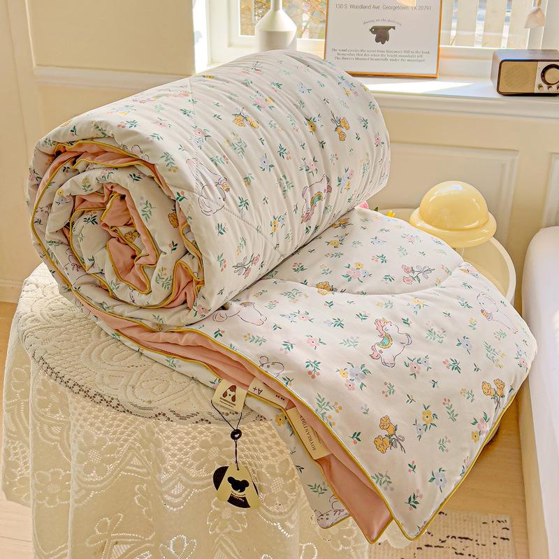 New A-Type Summer Cooling Quilt - Lightweight Single & Double for Dorms, Kids & Gifts
