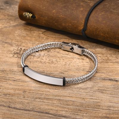 Mprainbow Doppel Cuban Chain Armbänder für Männer Jungen, Edelstahl Charm Armband, Wasserdicht Rostfrei Schmuck Geschenk