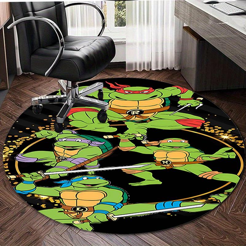 1pc Teenage Mutant Ninja Turtles Design Printed Area Round Carpet for Bedroom Living Room Home Decor Rugs Mat Non Slip Mat Rug for Bedside