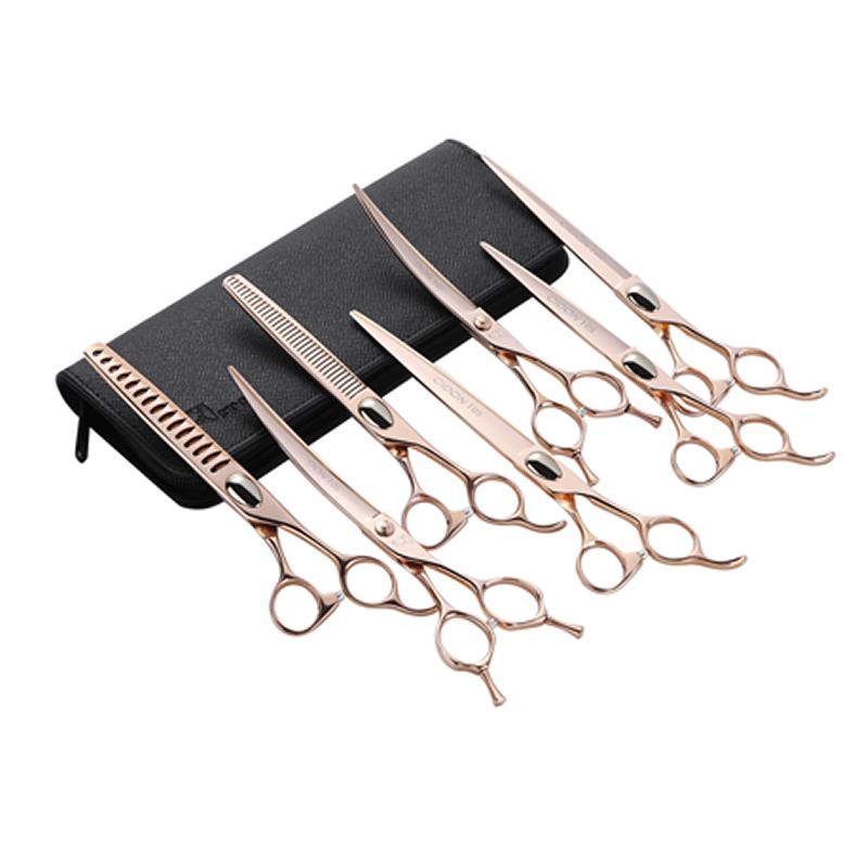 CIDON 10 Series 7-Inch  34-Tooth Straight Pet Grooming Thinner Shears золотой