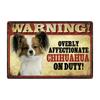 Cartel de Metal Divertido de Advertencia para Perros Decoración de Pared 20x30cm