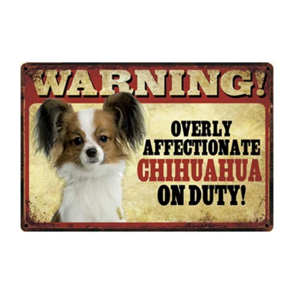 Cartel de Metal Divertido de Advertencia para Perros Decoración de Pared 20x30cm
