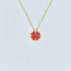 Red And Black Double Wearing Four-Leaf Flower Necklace Female Style Design Double Wearing Open And Closed Full Diamond Heart Shape