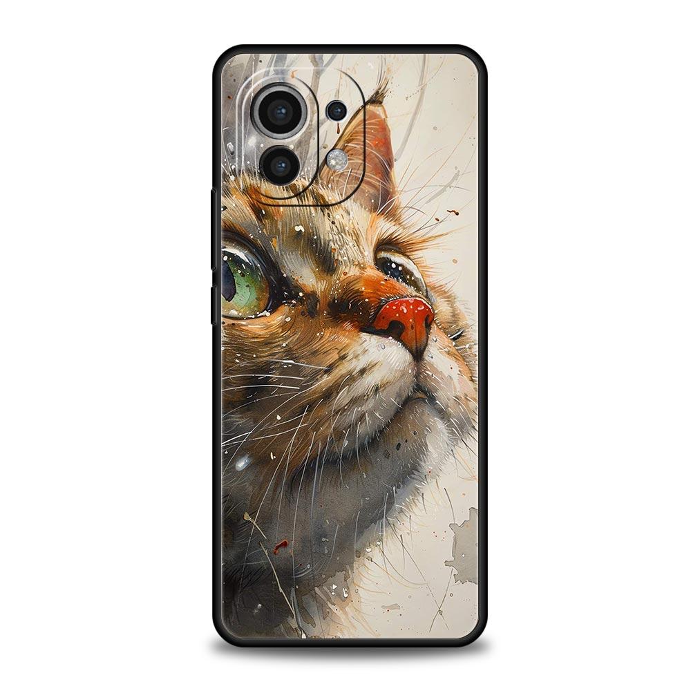 Cute Cat Phone Case Cover for Xiaomi Mi 17 Pro Max 15 14 13 12 11 Ultra 15T 14T 13T 12T 11T Pro Lite Soft TPU Shell Fundas Capas