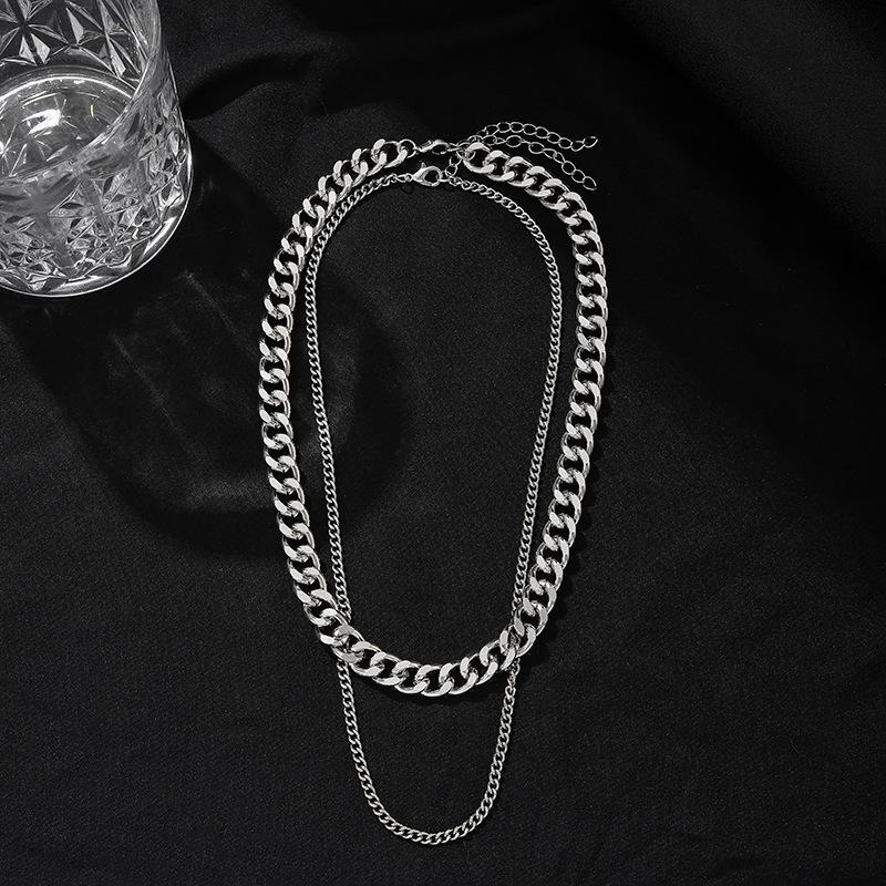Meier New arrival combination necklace fashioncasual cuban chain 2-piece necklace set stacking