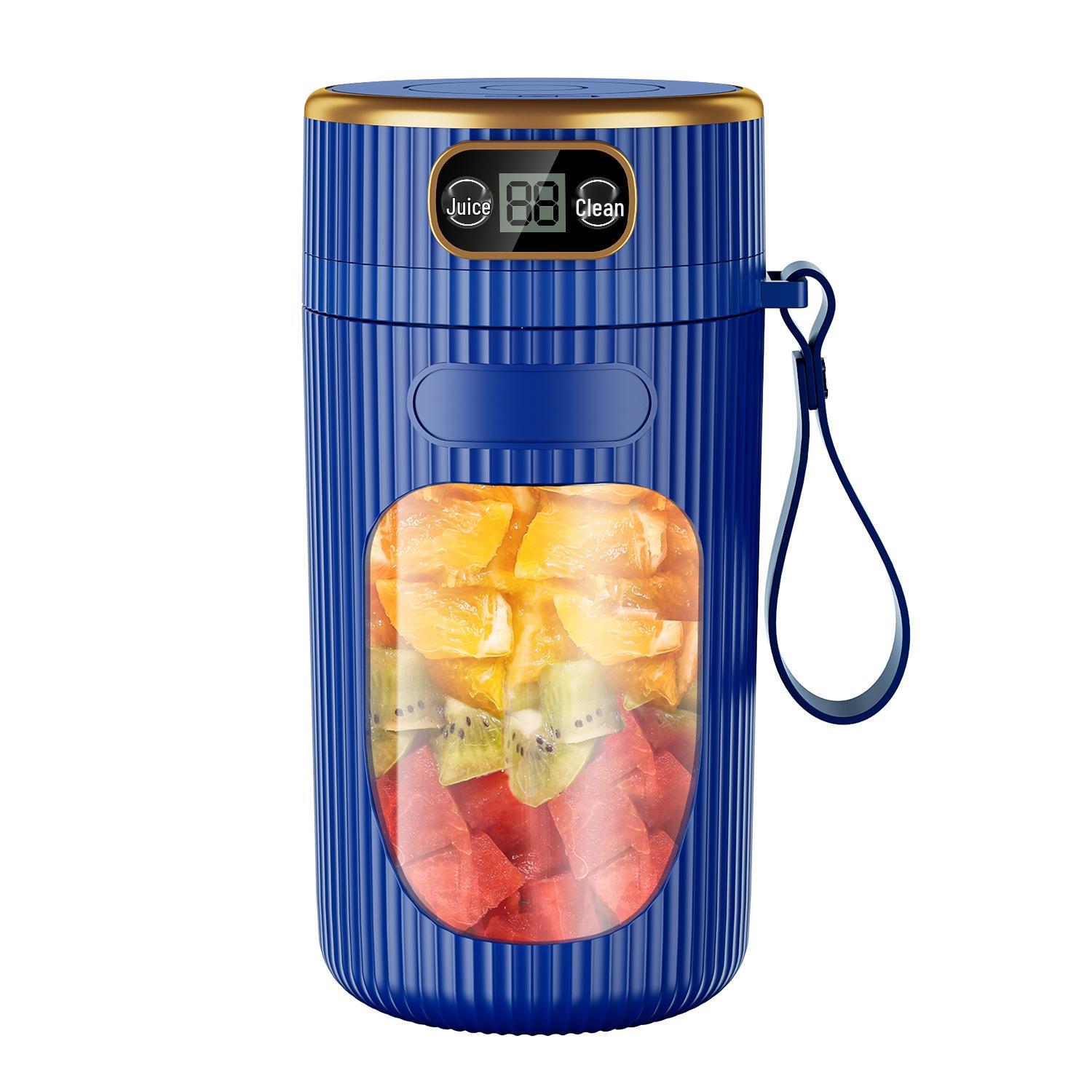 Portable Wireless Electric Juicer: Multi-functional, Fully Automatic for Fruits & Vegetables синий