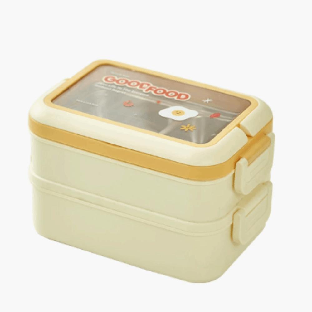 Stainless Steel Compartment Lunch Box 2 Layer Food Container Thermal Lunch Box  For Picnics