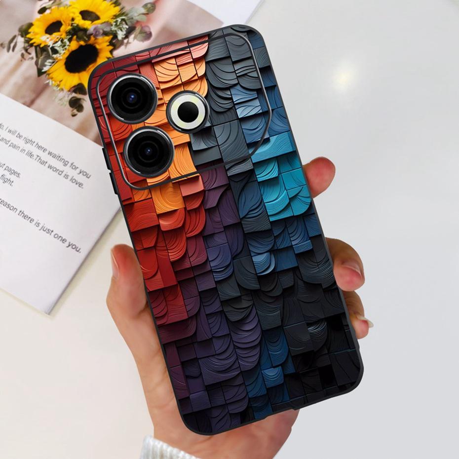 2024 Fashion Case For Tecno Pova 6 Neo Black Silicone Soft TPU Back Cover For Tecno Pova 6Neo 4G Phone Cases