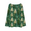 Women's Fashion Round Neck Long Sleeve Christmas Print Casual Pullover Sweater Top