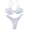 Sexy Women Solid Color Swimsuit Underwired Bra G-string Briefs Beach Bikini Set