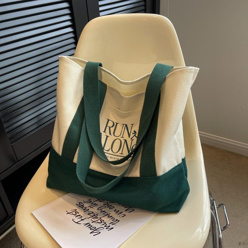 Borsa a Tote in Tela da Donna, Borsa a Spalla di Grande Capacità, Borsa da Shopping Casual in Cotone, Borsa da Viaggio Riutilizzabile con Tasca