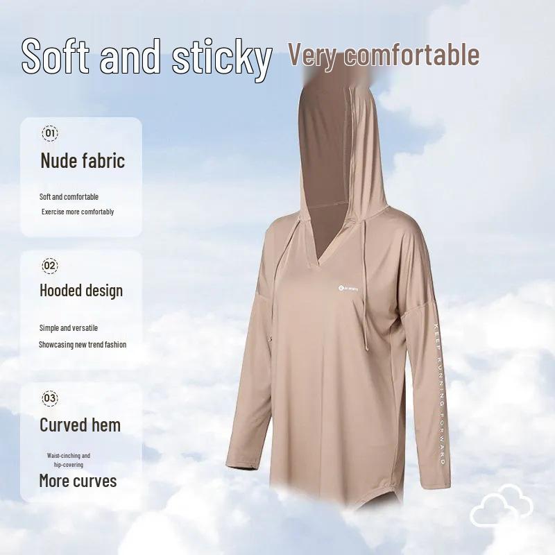 

Plus Size Quick-Dry Yoga Set: Hooded Long-Sleeve Top and Pants for Chubby Sisters Medium