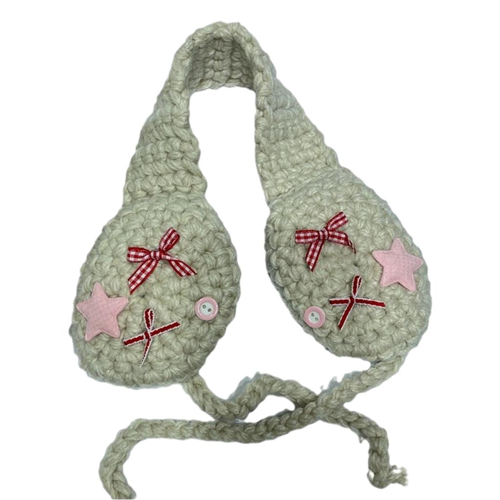 Lovely Ear Cover Star Crocheted EarMuffs for Women and Kids Ear Warmer Headband for Winter Christmas New Year Gifts