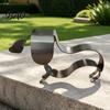 Dachshund Lover Gift Rustic Metal Garden Statue, 3D Sculpture, Weatherproof Unique Birthday Present Decor for Patio Lawn Yard Porch Table, Gifts